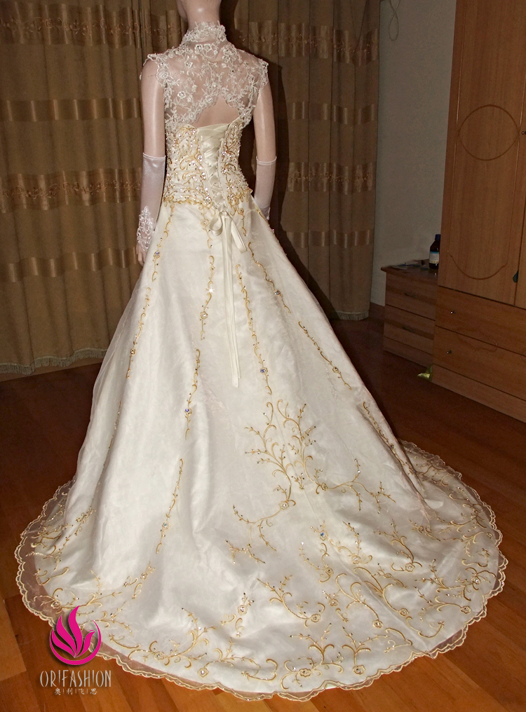 Orifashion HandmadeReal Custom Made Embroidery Wedding Dress RC1